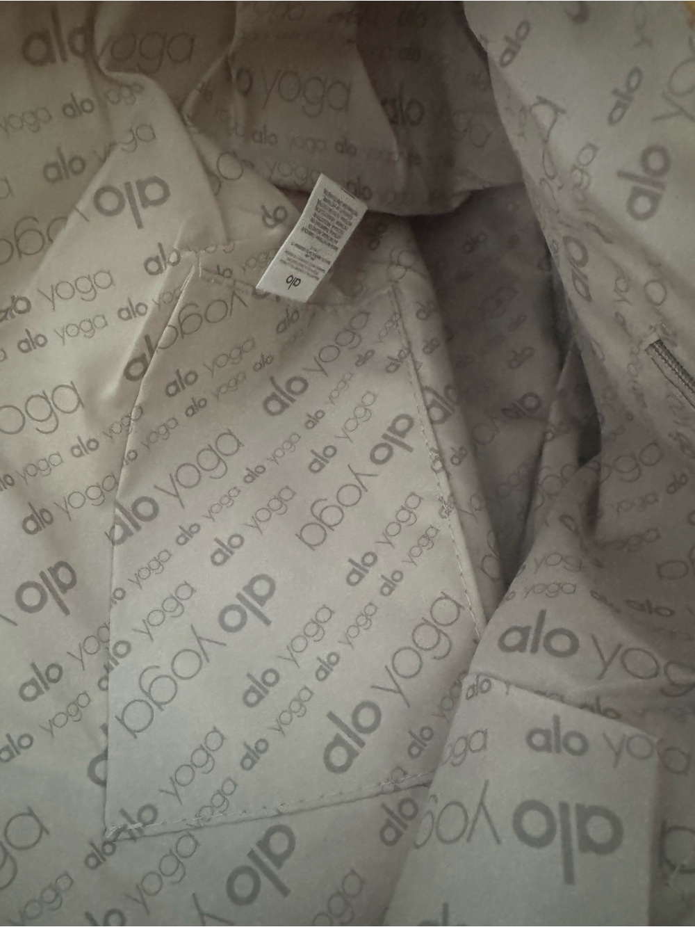 ALO Yoga Yellow Canvas Tote with White Logo and Handles - Picture 3 of 5